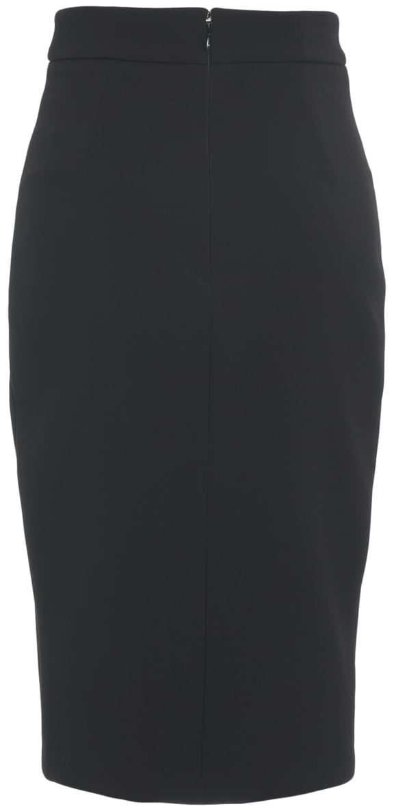 Elisabetta Franchi Gonna midi con dettagli logo Zwart