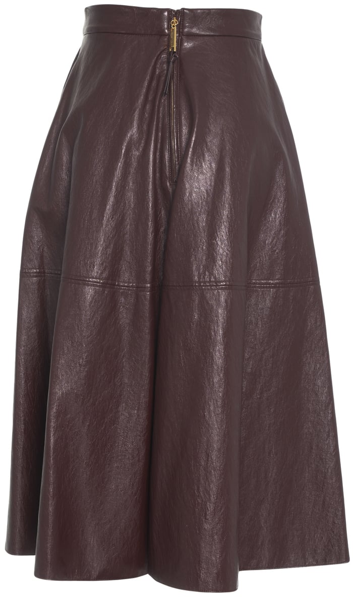 Elisabetta Franchi Gonna Midi in Ecopelle Rood