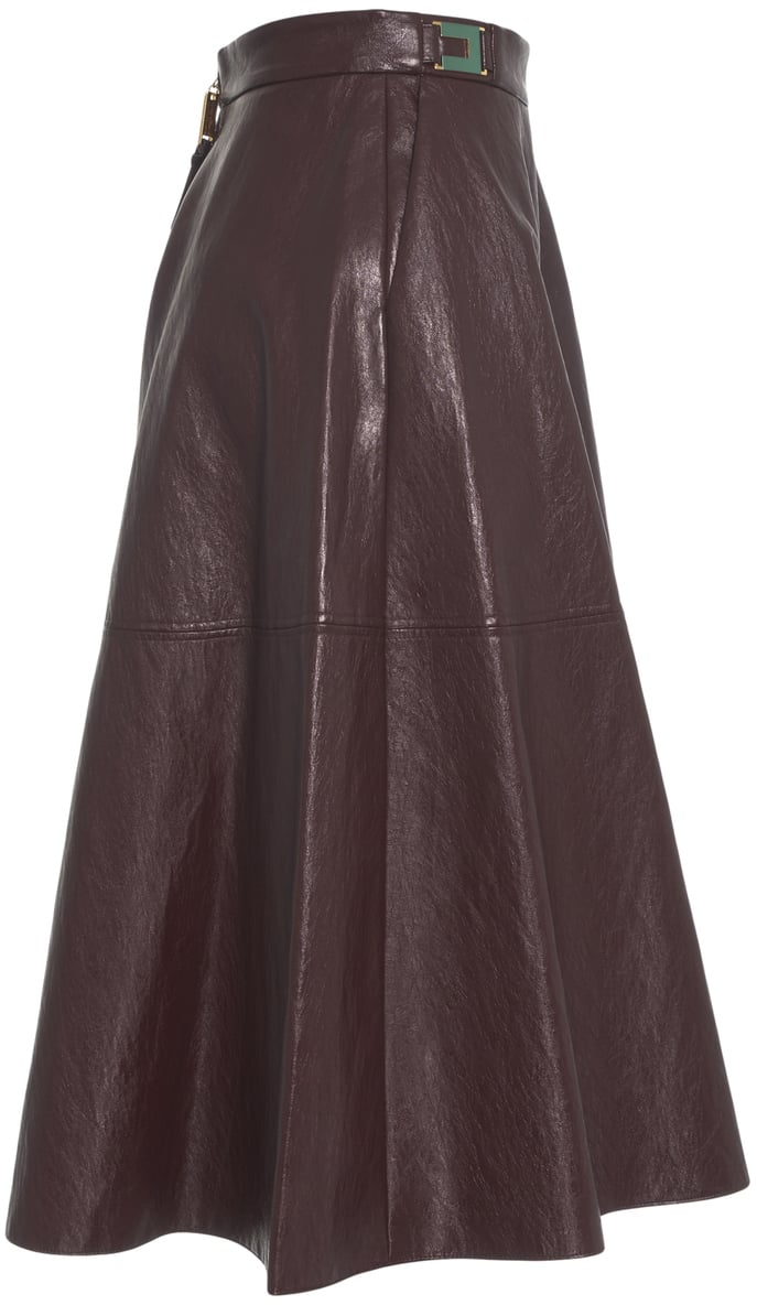 Elisabetta Franchi Gonna Midi in Ecopelle Rood