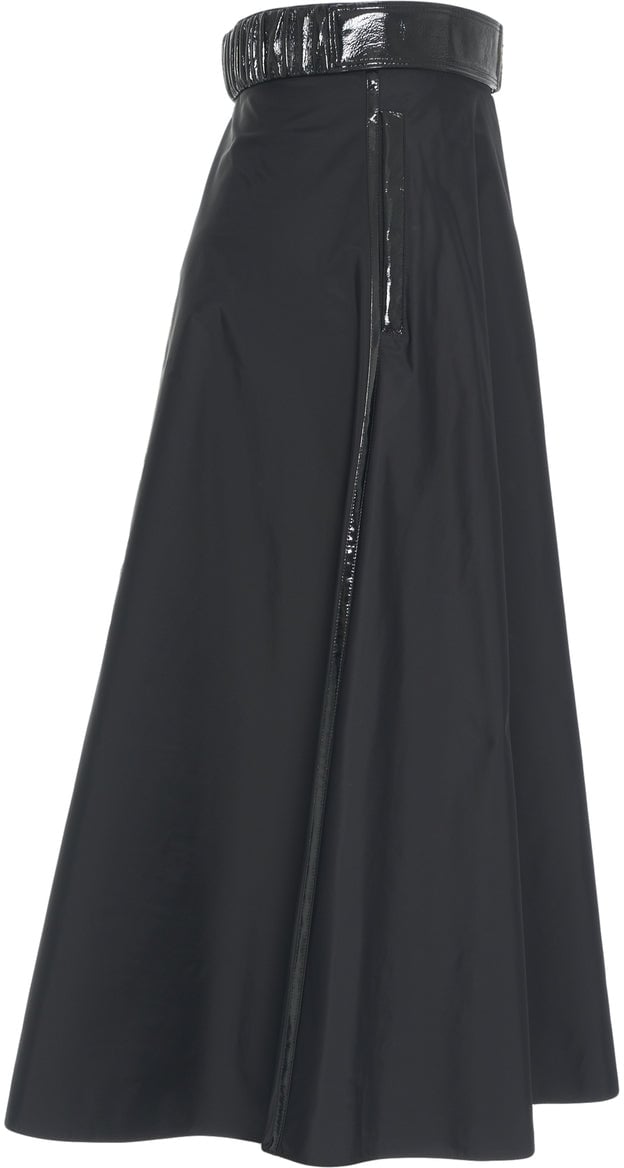 Elisabetta Franchi Midi skirt with belt Zwart