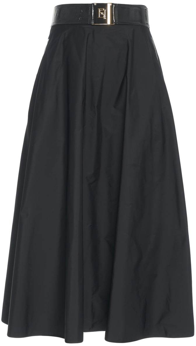Elisabetta Franchi Gonna midi con cintura Zwart