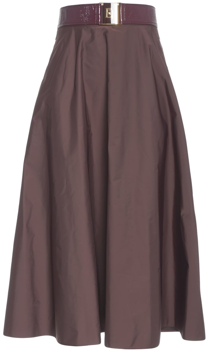 Elisabetta Franchi Gonna midi con cintura Rood