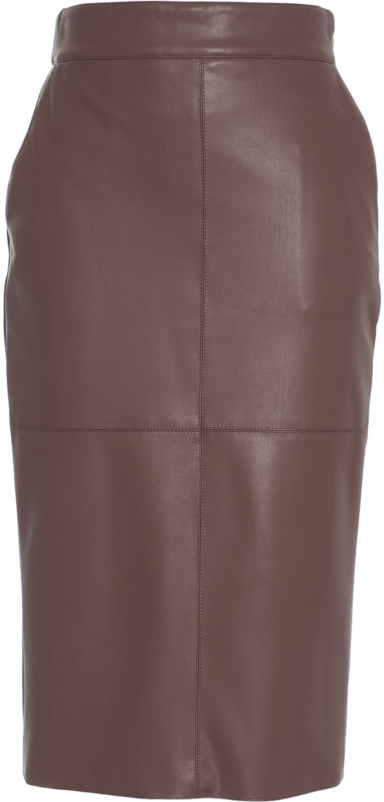 Elisabetta Franchi Pencil skirt made of faux leather Bruin