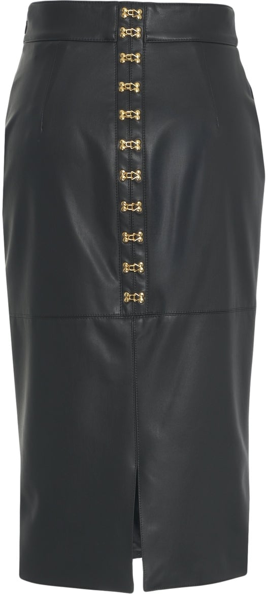 Elisabetta Franchi Pencil skirt made of faux leather Zwart
