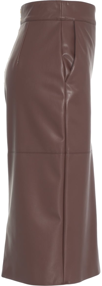 Elisabetta Franchi Pencil skirt made of faux leather Bruin