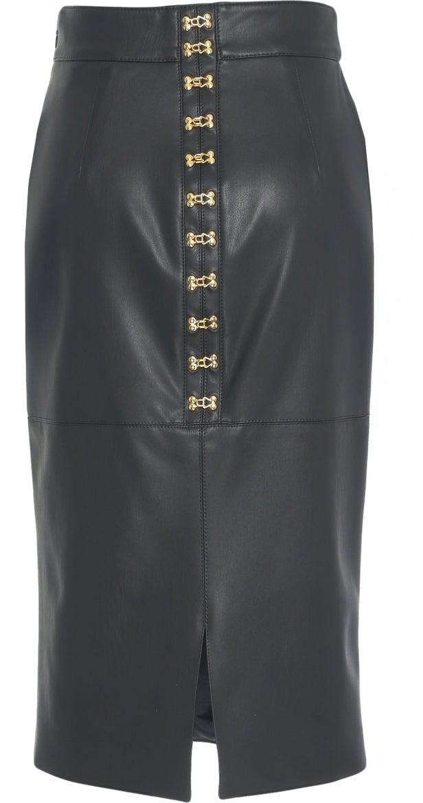 Elisabetta Franchi Pencil skirt made of faux leather Zwart