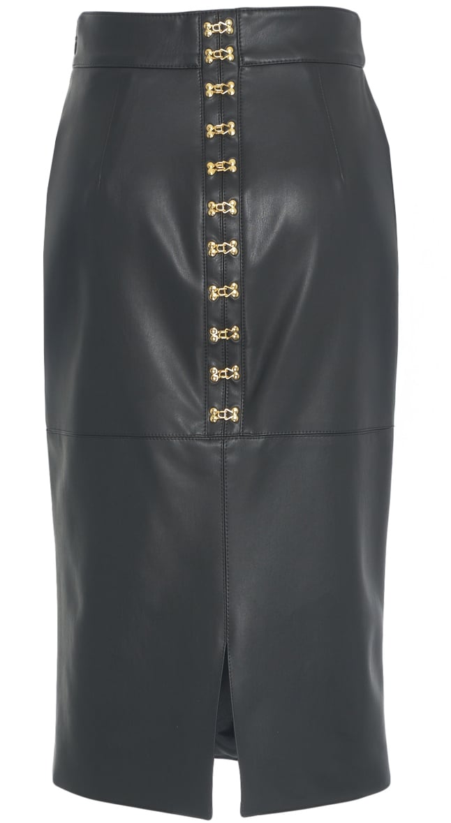 Elisabetta Franchi Gonna a matita in ecopelle Zwart