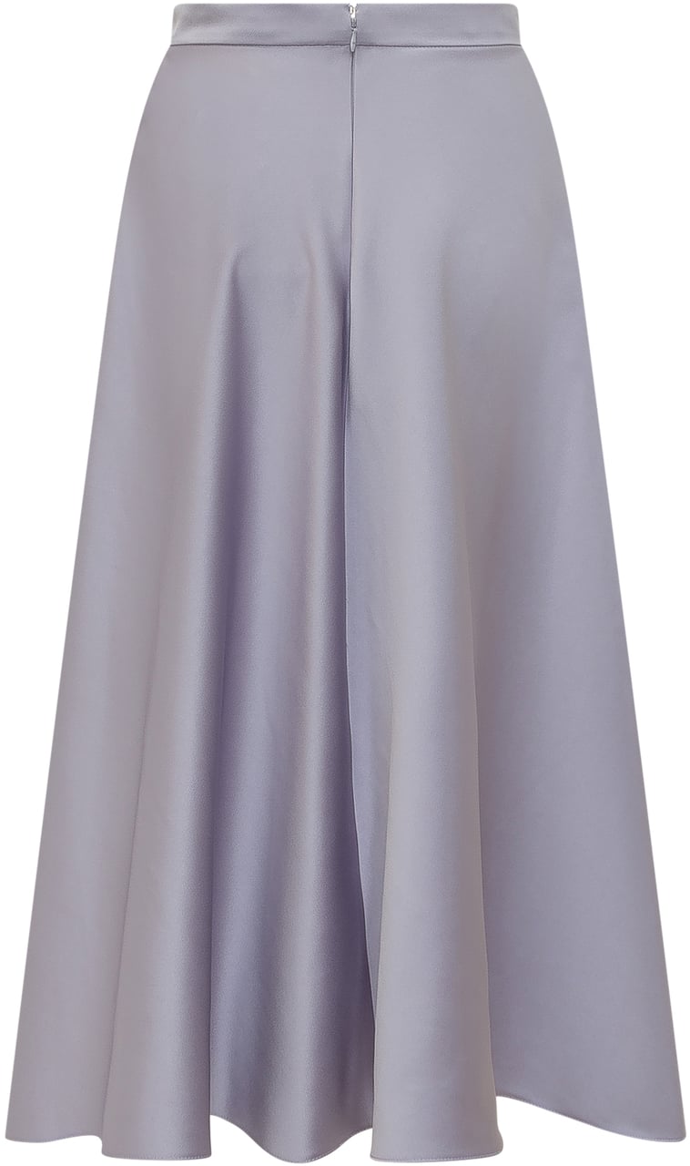 Elisabetta Franchi Gonna Midi Svasata con Catena Lichtgrijs