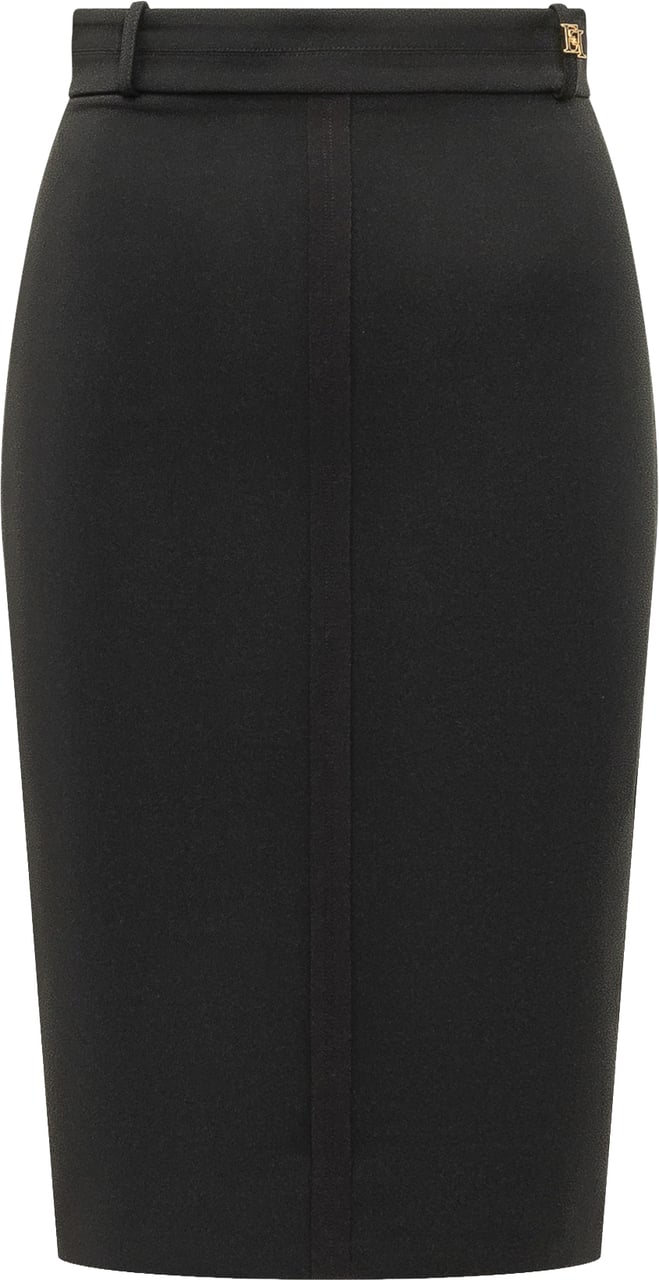 Elisabetta Franchi Gonna Midi a Tubino Zwart