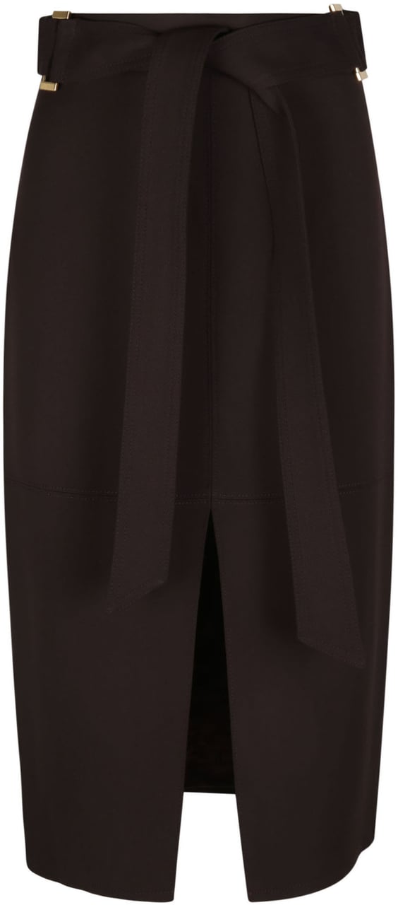 Elisabetta Franchi Belted Skirt Brown Bruin