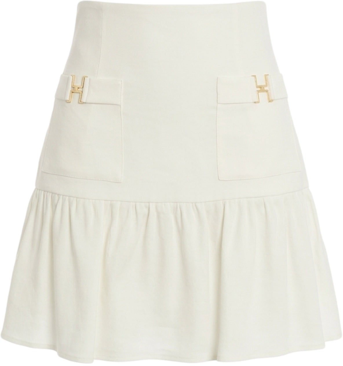 Elisabetta Franchi Linen blend mini skirt Wit