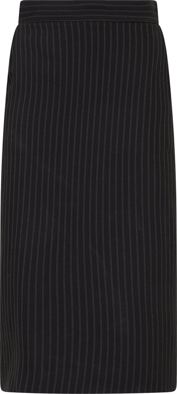 Elisabetta Franchi Slim fit dress in pinstripe fabric Zwart