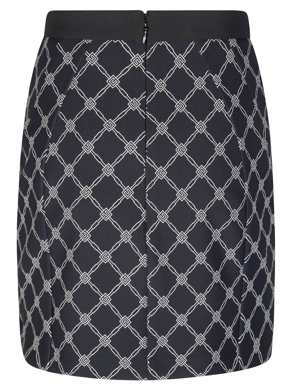 Elisabetta Franchi Mini Skirt with Geometric Chain-Link Pattern Grijs
