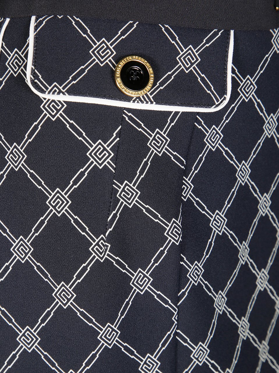 Elisabetta Franchi Mini Skirt with Geometric Chain-Link Pattern Grijs