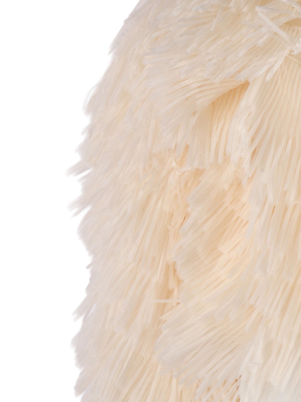 Elisabetta Franchi Textured Cropped Feather Design Jacket Neutraal