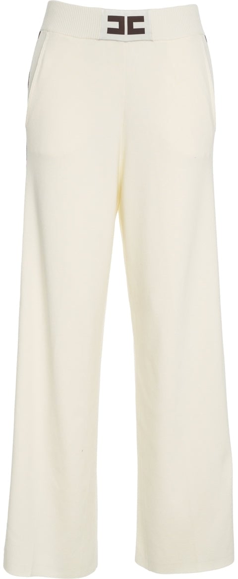 Elisabetta Franchi Trousers with wide leg Wit