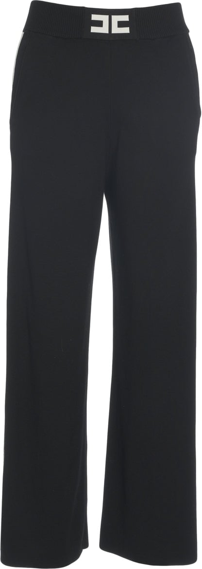 Elisabetta Franchi Trousers with wide leg Zwart