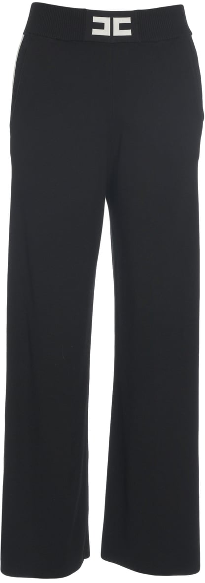 Elisabetta Franchi Pantaloni con wide leg Zwart