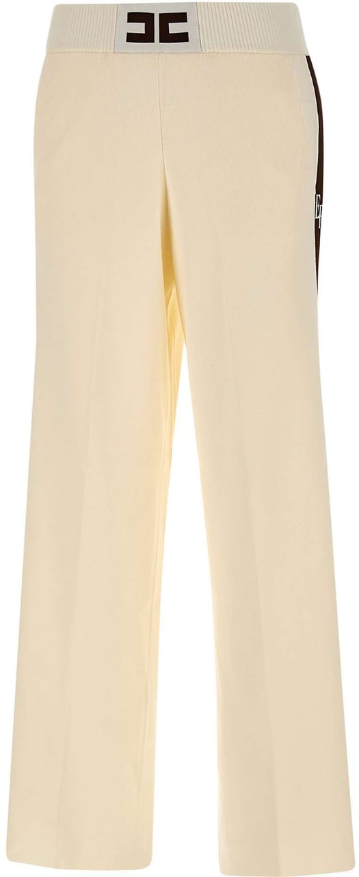 Elisabetta Franchi Trousers Milkcoffee Wit