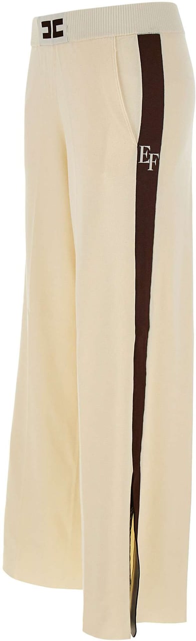 Elisabetta Franchi Trousers Milkcoffee Wit