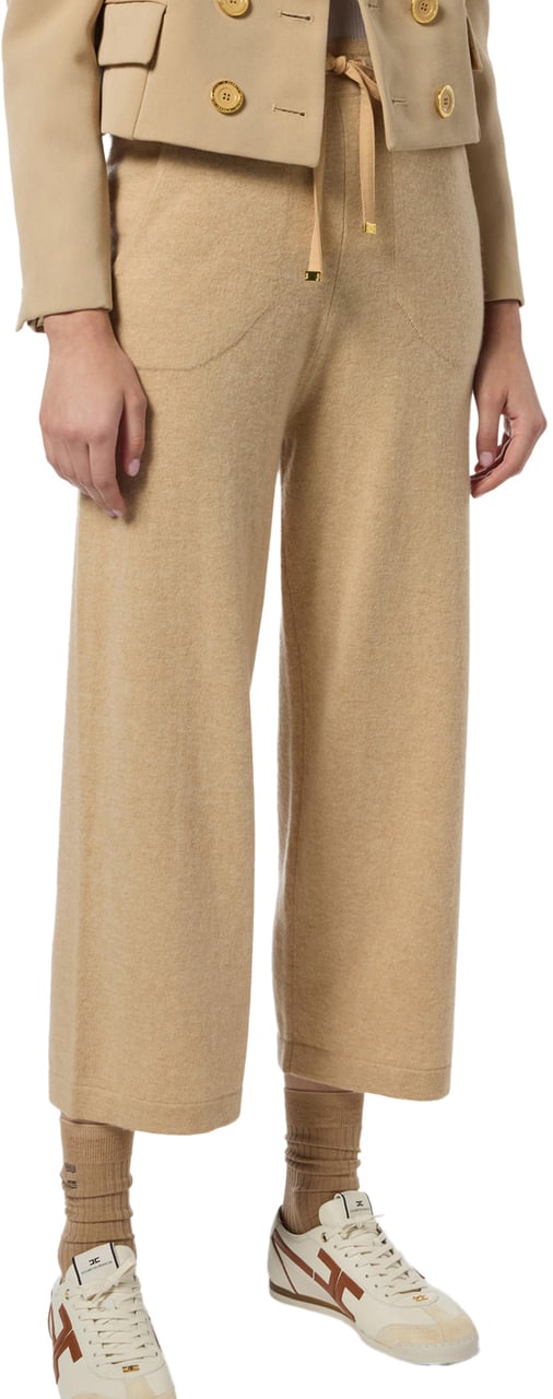 Elisabetta Franchi Trousers Honey Melange Beige