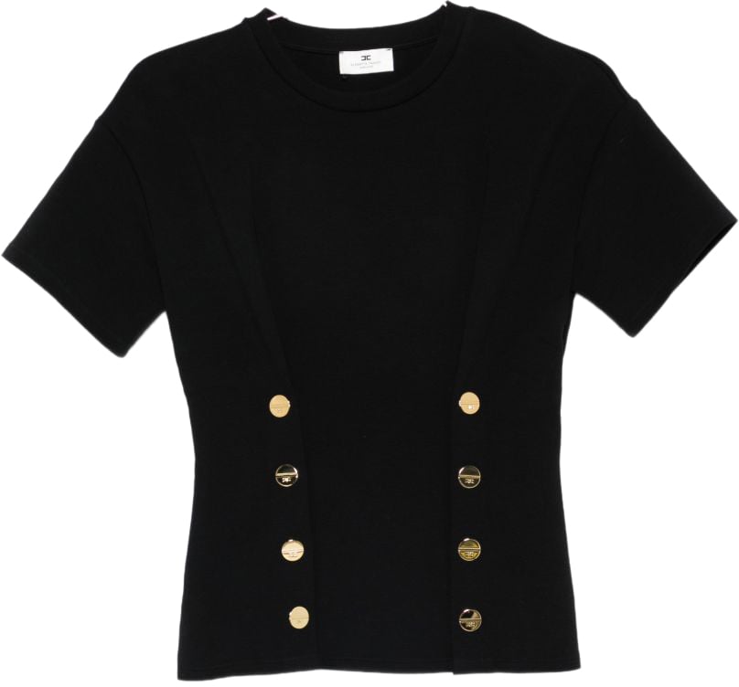 Elisabetta Franchi T-Shirts And Polos Black Zwart