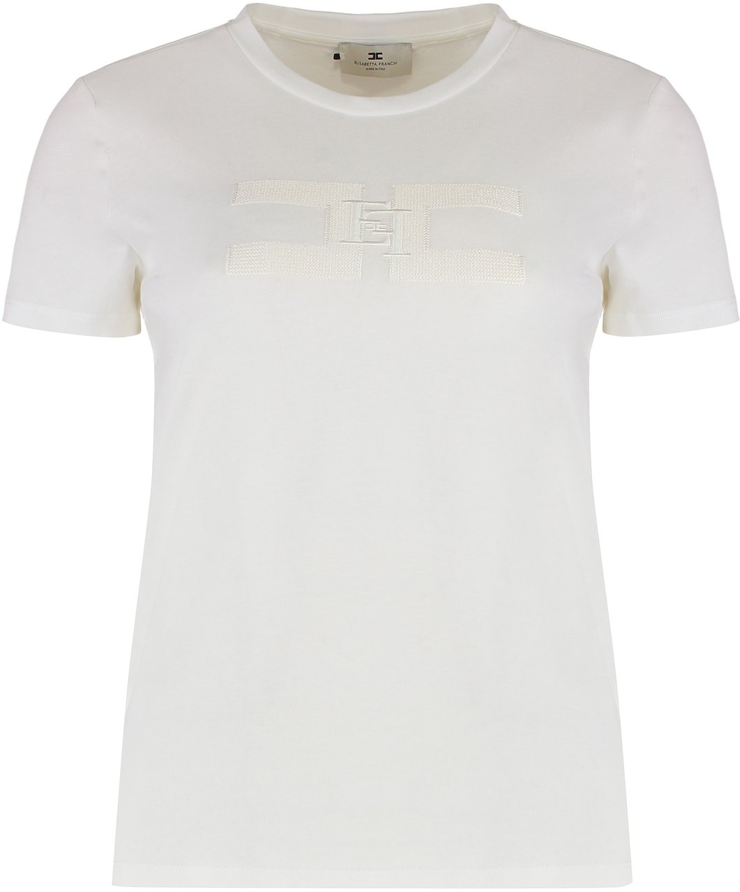 Elisabetta Franchi Cotton crew-neck T-shirt Wit