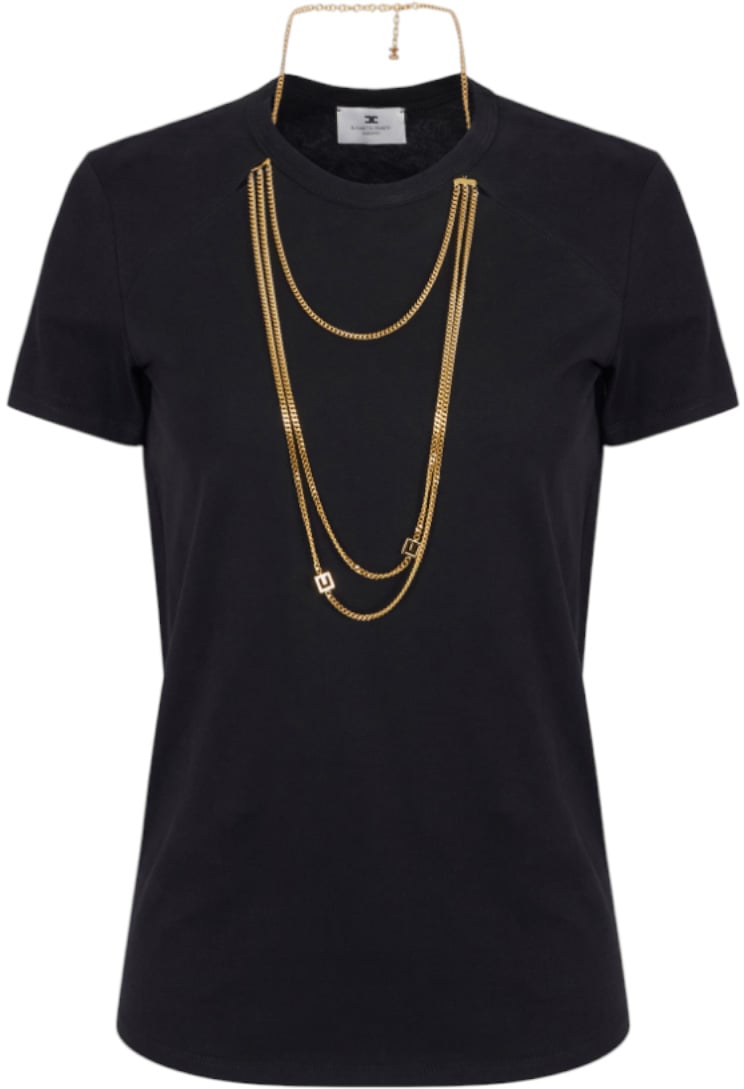 Elisabetta Franchi T-Shirts And Polos Black Zwart