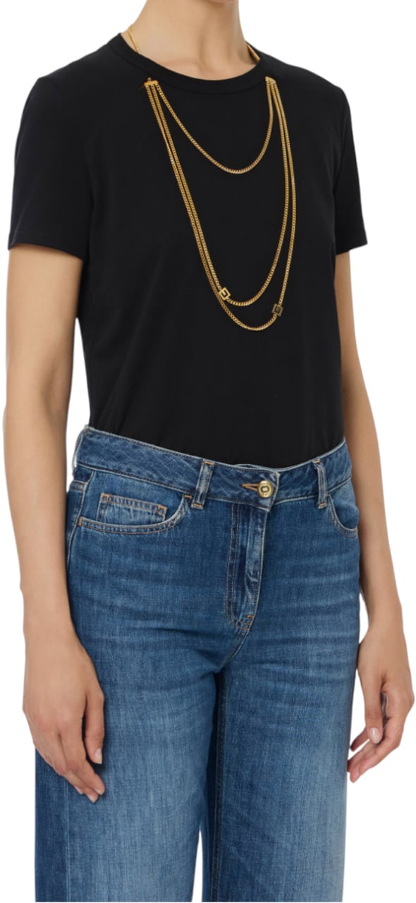 Elisabetta Franchi T-Shirts And Polos Black Zwart