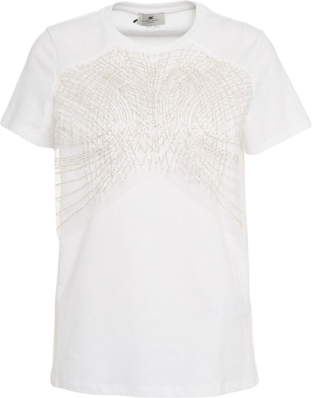 Elisabetta Franchi T-shirt with rhinestones Wit