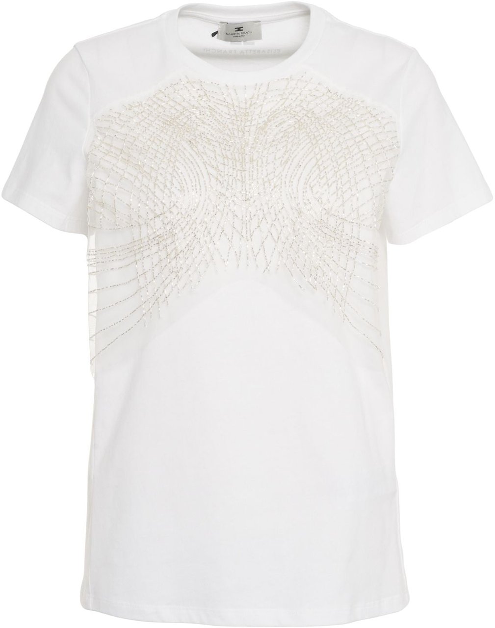 Elisabetta Franchi T-shirt with rhinestones Wit