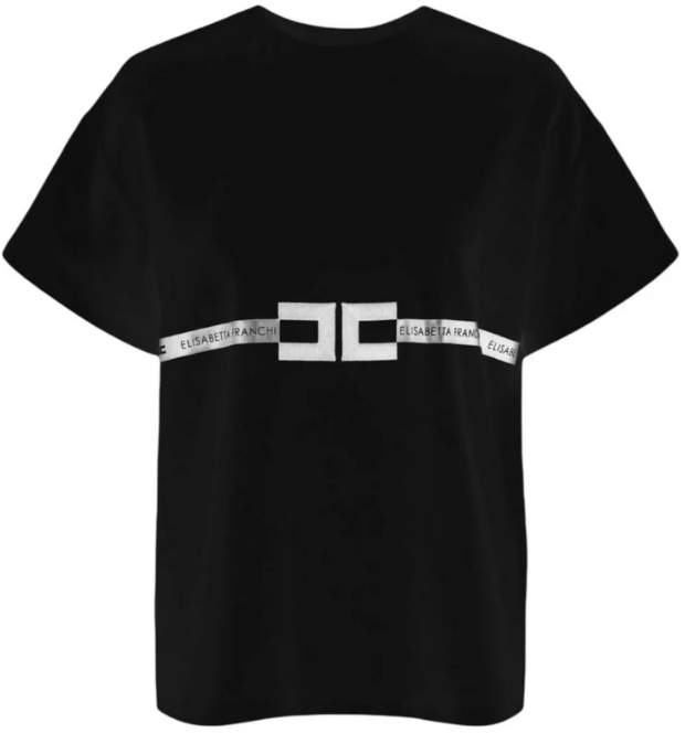 Elisabetta Franchi T-Shirts And Polos Black Zwart