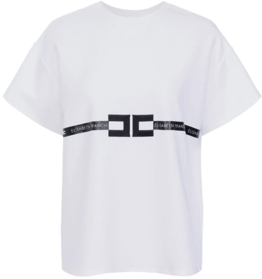 Elisabetta Franchi T-Shirts And Polos Gesso Divers