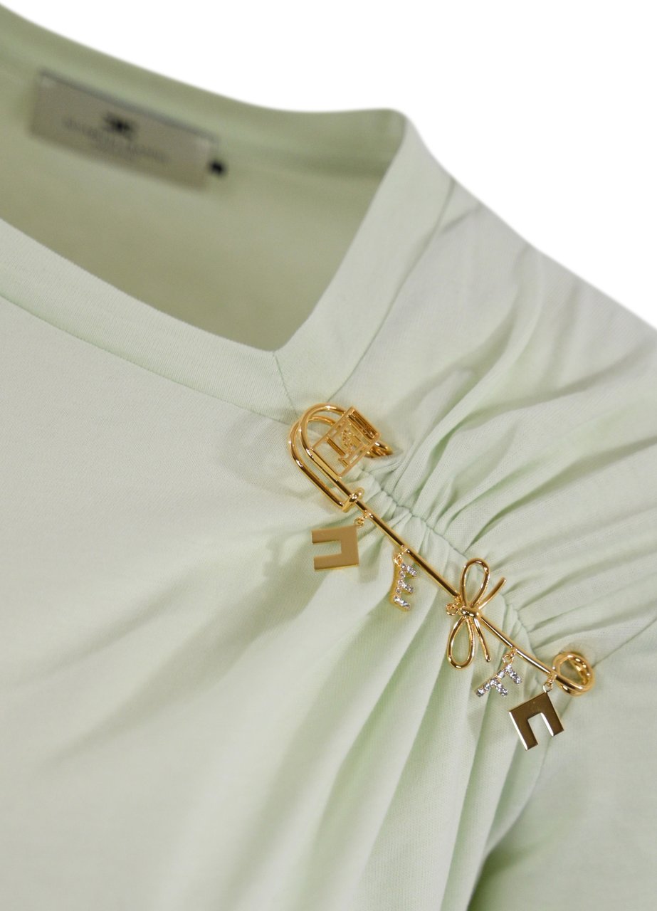 Elisabetta Franchi T-Shirts And Polos Mint Green Groen