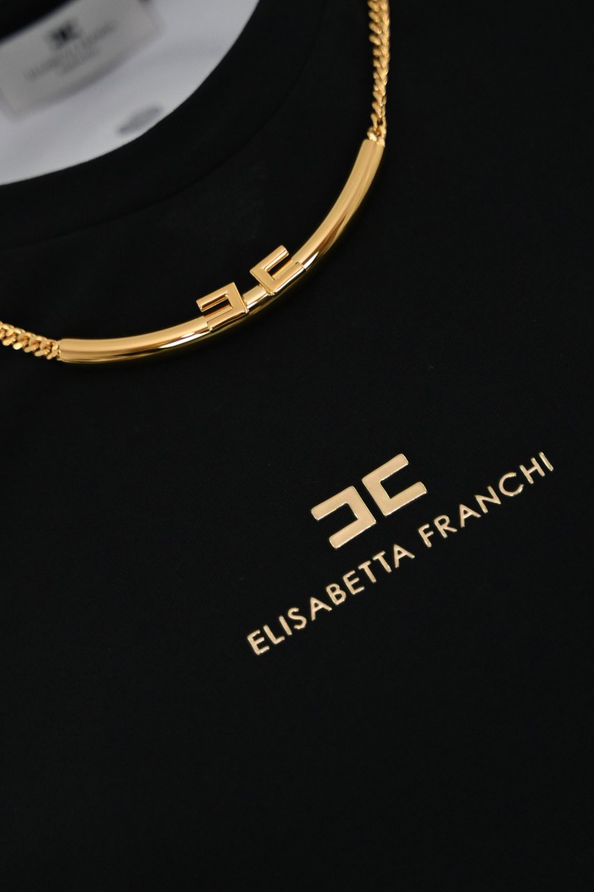 Elisabetta Franchi T-Shirts And Polos Black Zwart
