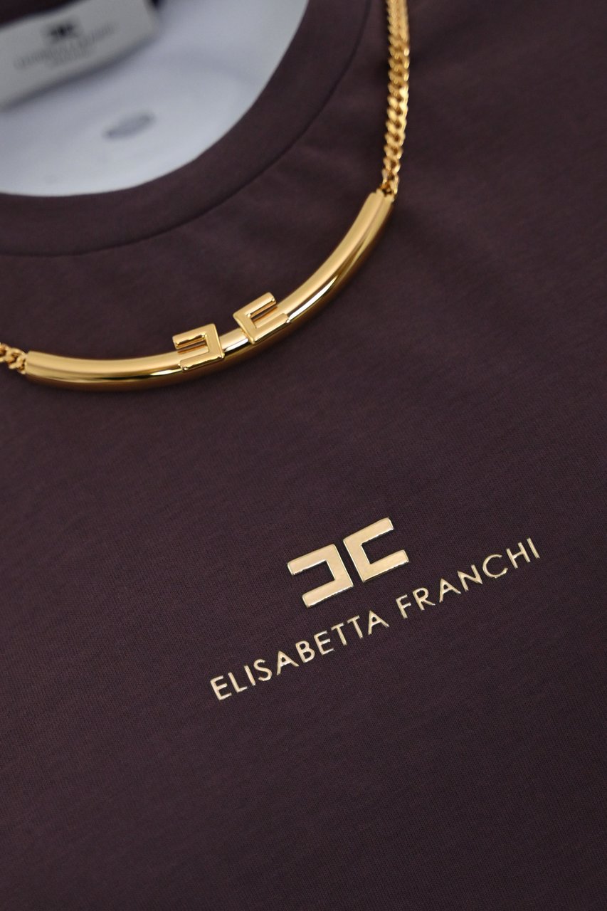 Elisabetta Franchi T-Shirts And Polos Merlot Rood