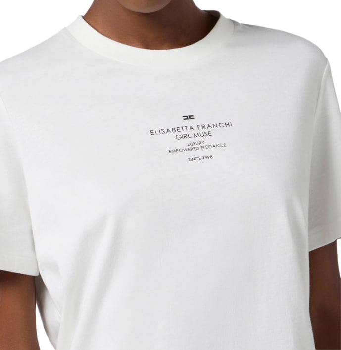 Elisabetta Franchi T-Shirts And Polos Gesso Divers