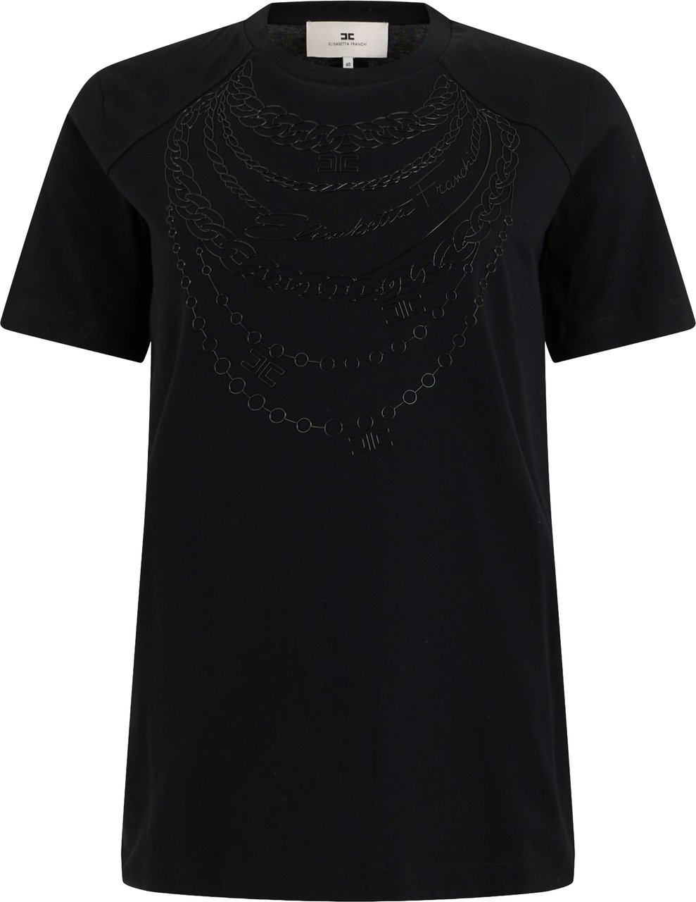 Elisabetta Franchi Cotton printed T-shirt Zwart