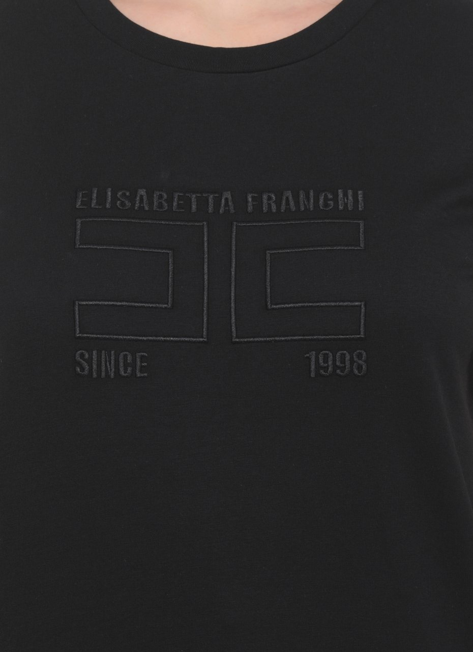 Elisabetta Franchi T-Shirts And Polos Black Zwart