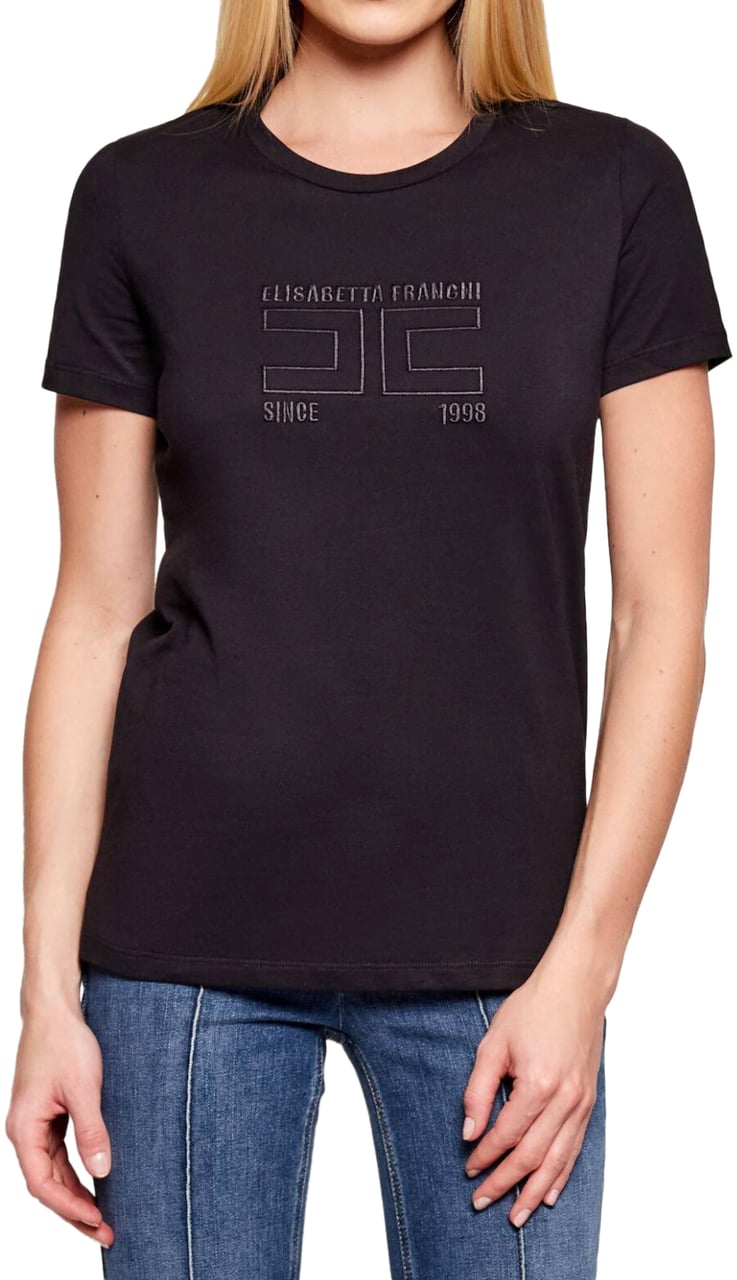 Elisabetta Franchi T-Shirts And Polos Black Zwart