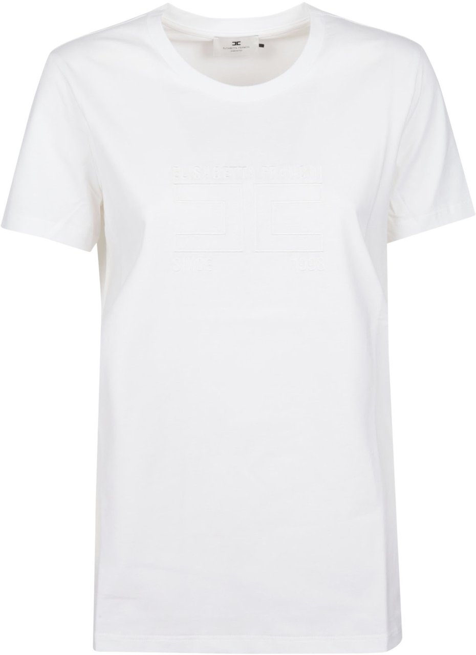 Elisabetta Franchi Embroidered Logo T-shirt White Wit