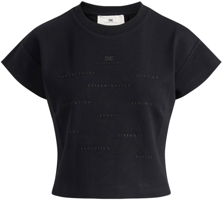 Elisabetta Franchi T-Shirts And Polos Black Zwart