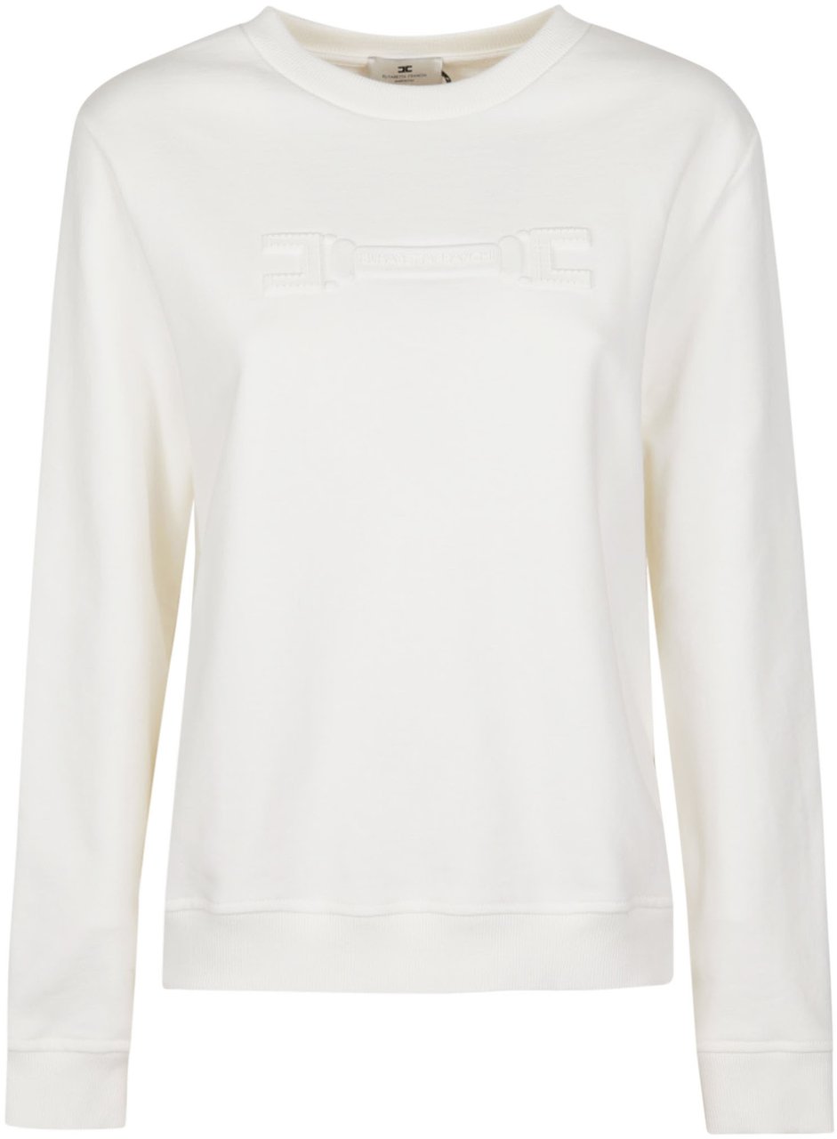 Elisabetta Franchi Embroidered Logo Sweatshirt White Wit