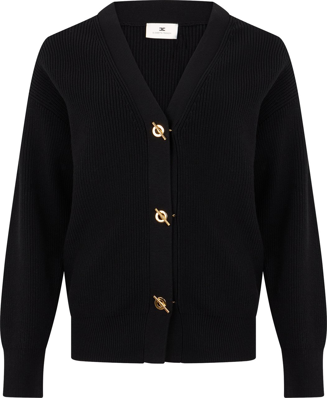 Elisabetta Franchi Cardigan knitted with fasteners Zwart