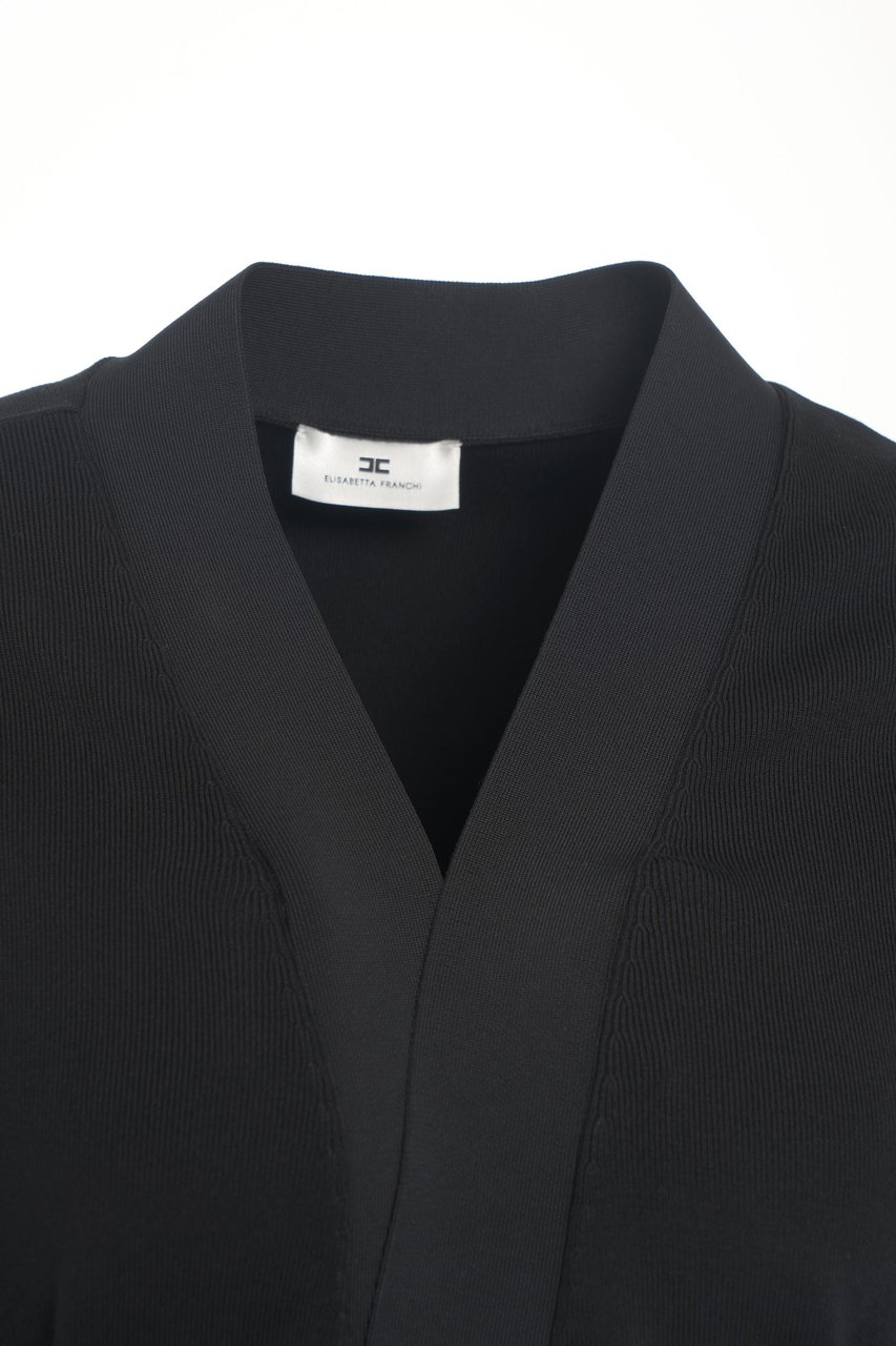 Elisabetta Franchi Cardigan with waist belt Zwart