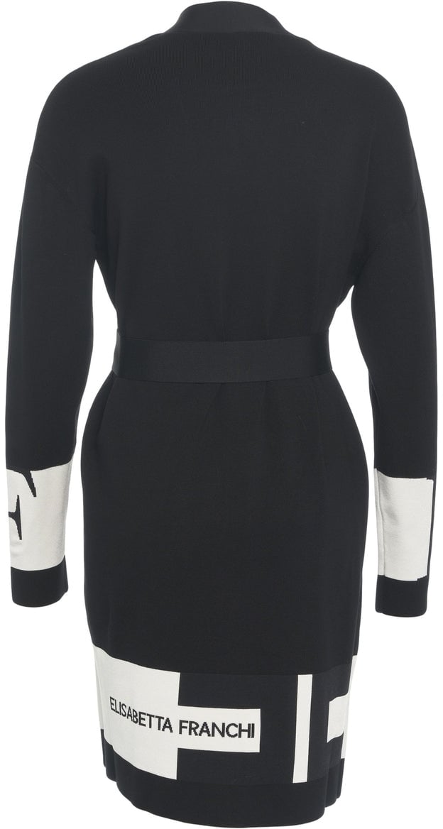 Elisabetta Franchi Cardigan with waist belt Zwart
