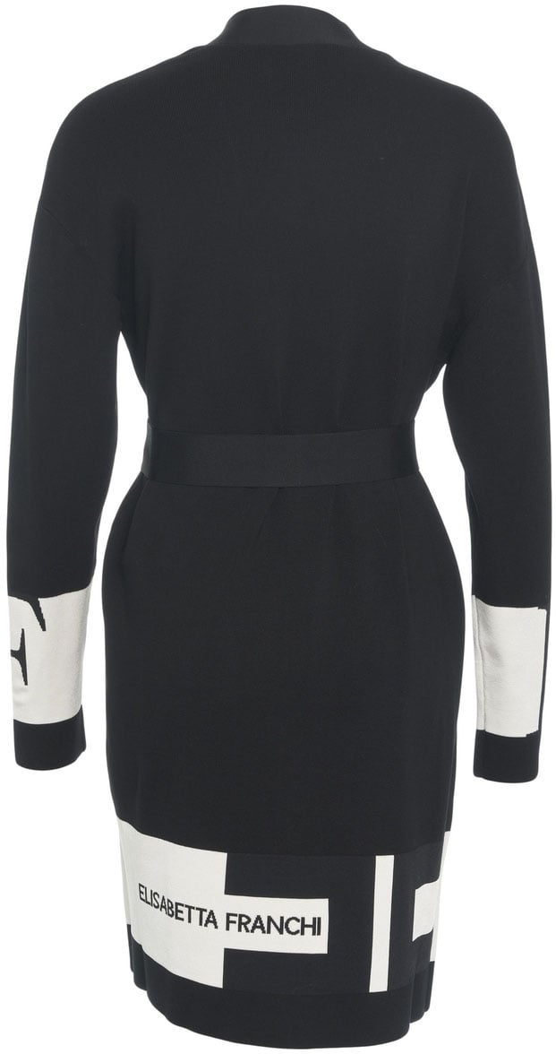 Elisabetta Franchi Cardigan con cintura in vita Zwart