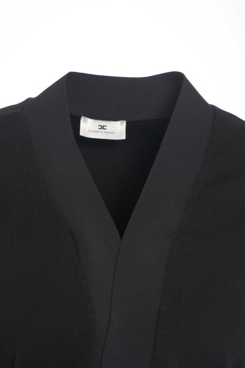 Elisabetta Franchi Cardigan con cintura in vita Zwart