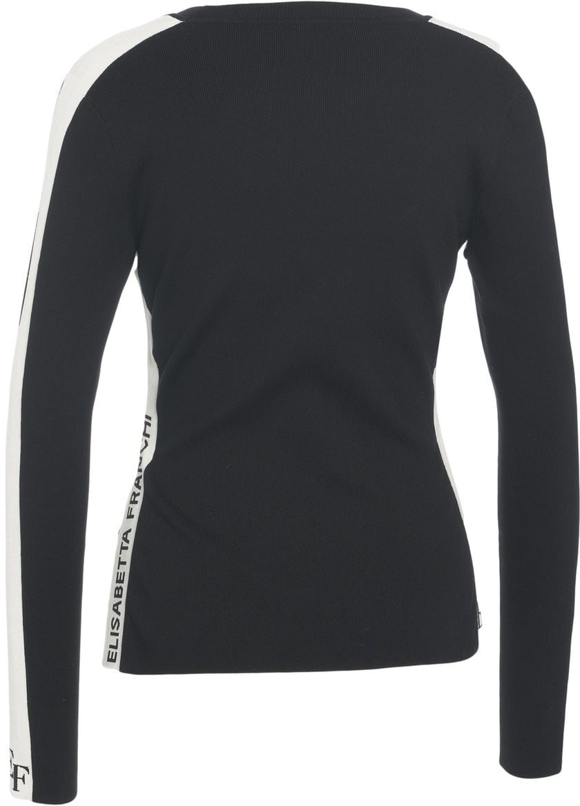 Elisabetta Franchi Knit top with logo details Zwart
