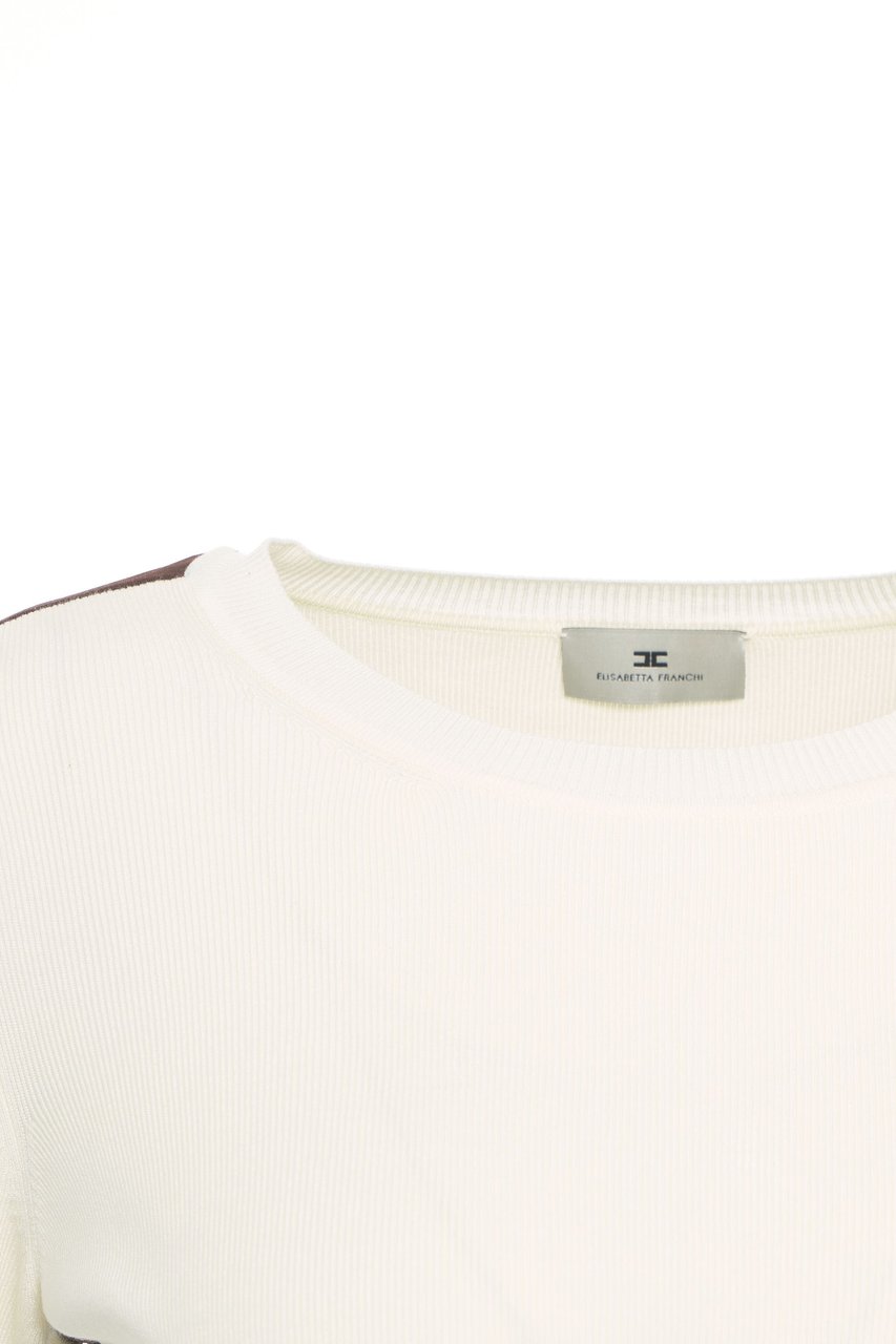 Elisabetta Franchi Maglia a Costine con dettagli logo Wit
